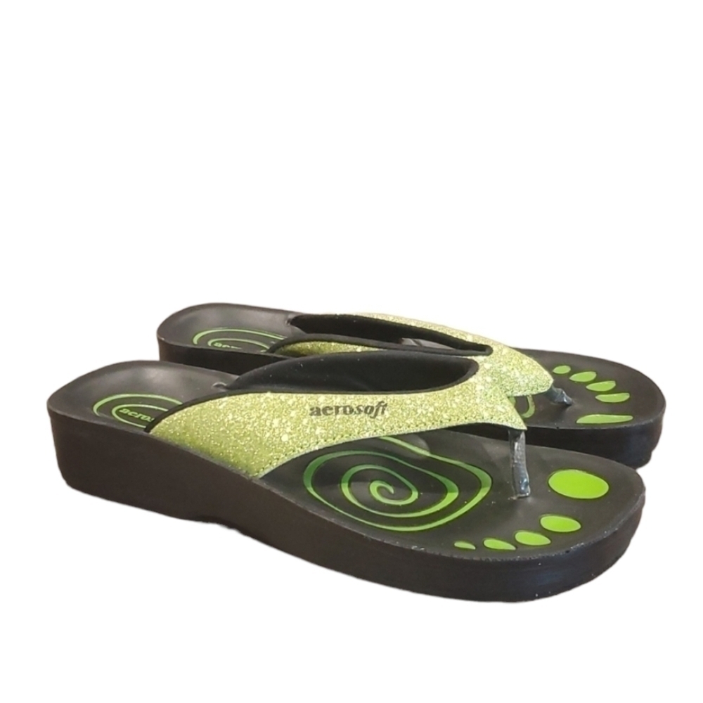 Aerosoft Women glitter flip flop Y2K sz 39 US 8